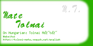 mate tolnai business card